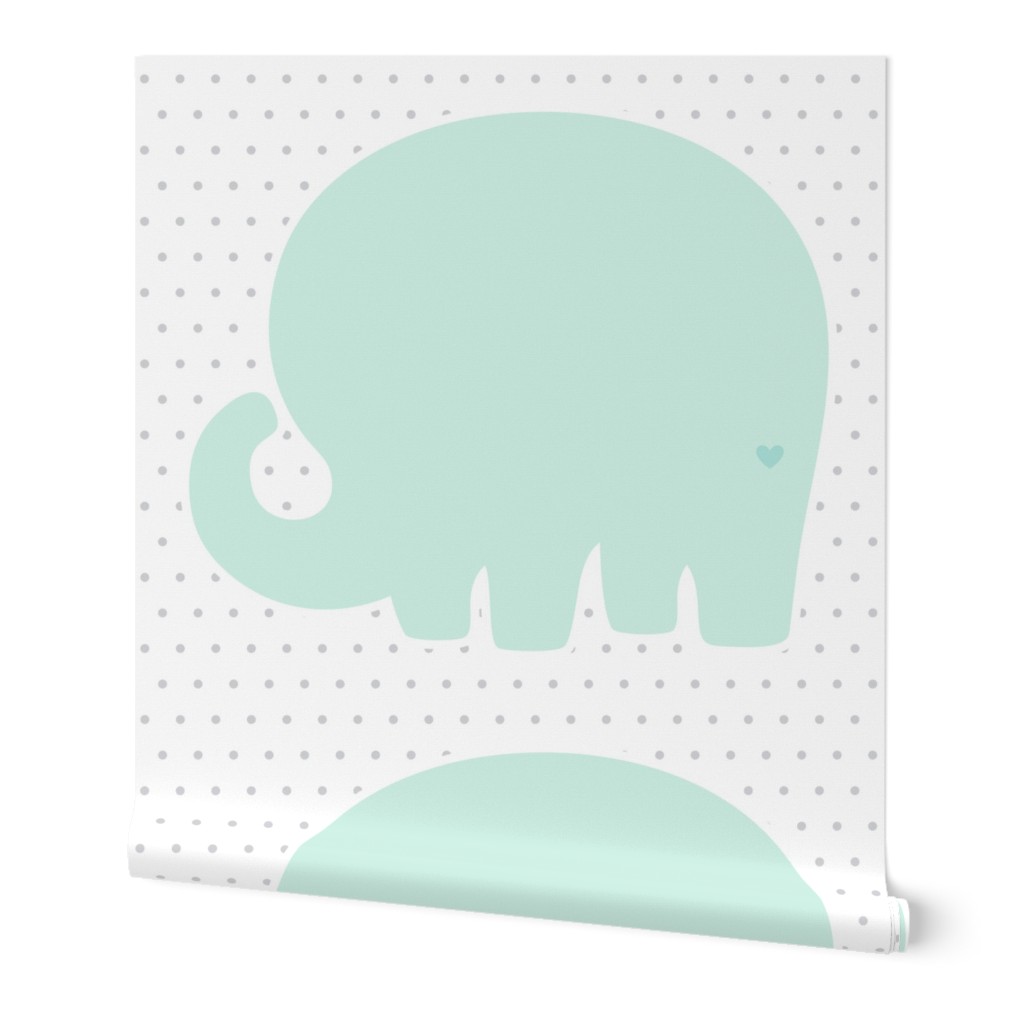 elephant mint back mod baby » plush + pillows // one yard