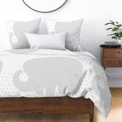 elephant grey back mod baby » plush + pillows // one yard