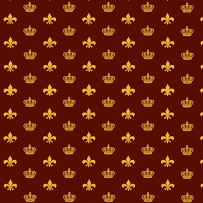 Red and Gold Crowns and Fleur De Lis