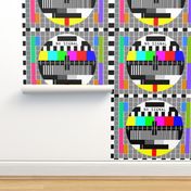 tv television test cards patterns rainbow multi colors colorful signals PM5544 PAL analogue retro tuning reception resolution antenna broadcast pop art media video  transmission