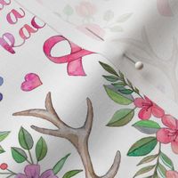 Save a Rack - antlers and watercolor flowers on white