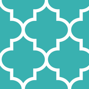 quatrefoil XL teal