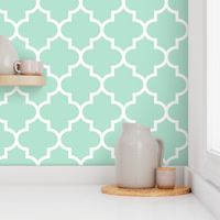 quatrefoil XL mint green