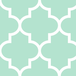 quatrefoil XL mint green