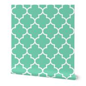 quatrefoil XL seafoam green