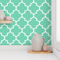 quatrefoil XL seafoam green