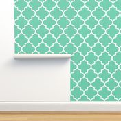 quatrefoil XL seafoam green