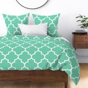 quatrefoil XL seafoam green