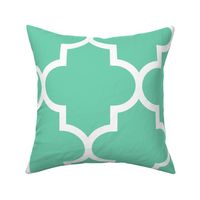 quatrefoil XL seafoam green