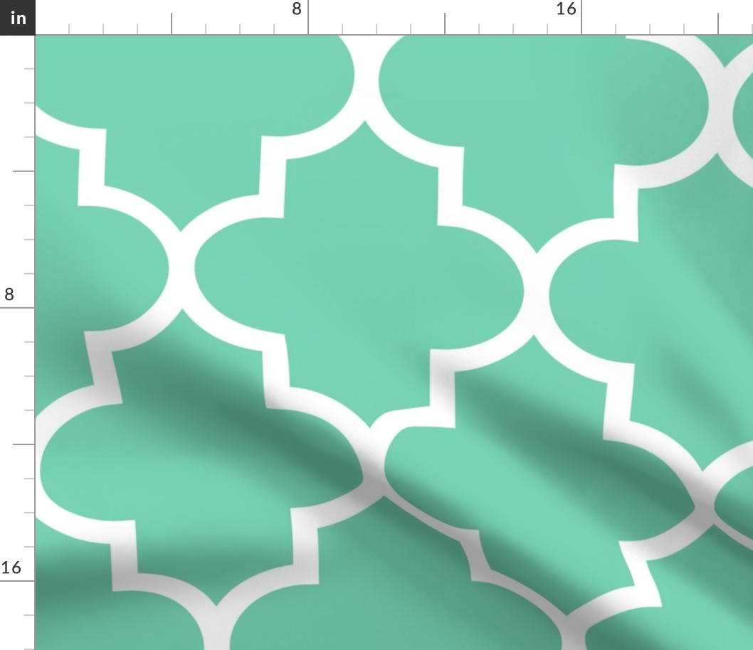 quatrefoil XL seafoam green