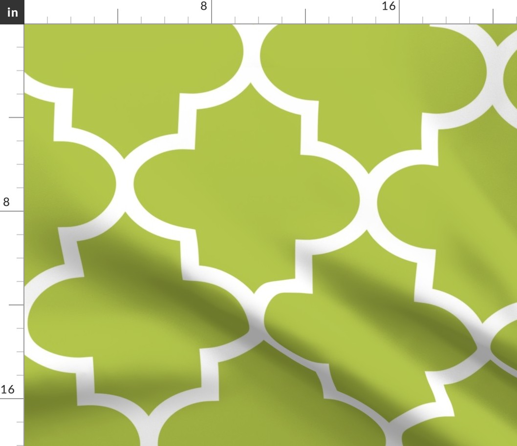 quatrefoil XL lime green