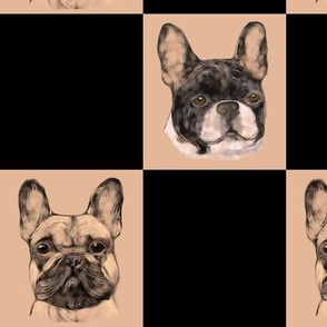 French Bulldog Checkerboard