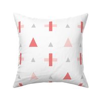 geo plus coral mod baby » plush + pillows // fat quarter