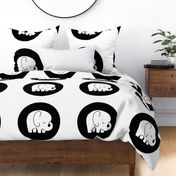sleepy elephant black mod baby » plush + pillows // fat quarter