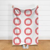 sleepy elephant coral mod baby » plush + pillows // fat quarter