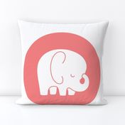 sleepy elephant coral mod baby » plush + pillows // fat quarter