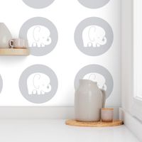 sleepy elephant grey mod baby » plush + pillows // fat quarter