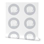 sleepy elephant grey mod baby » plush + pillows // fat quarter