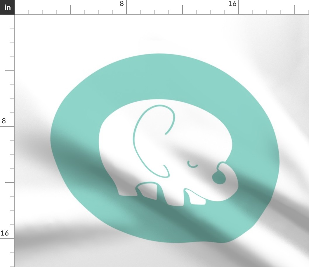 sleepy elephant mint mod baby » plush + pillows // fat quarter