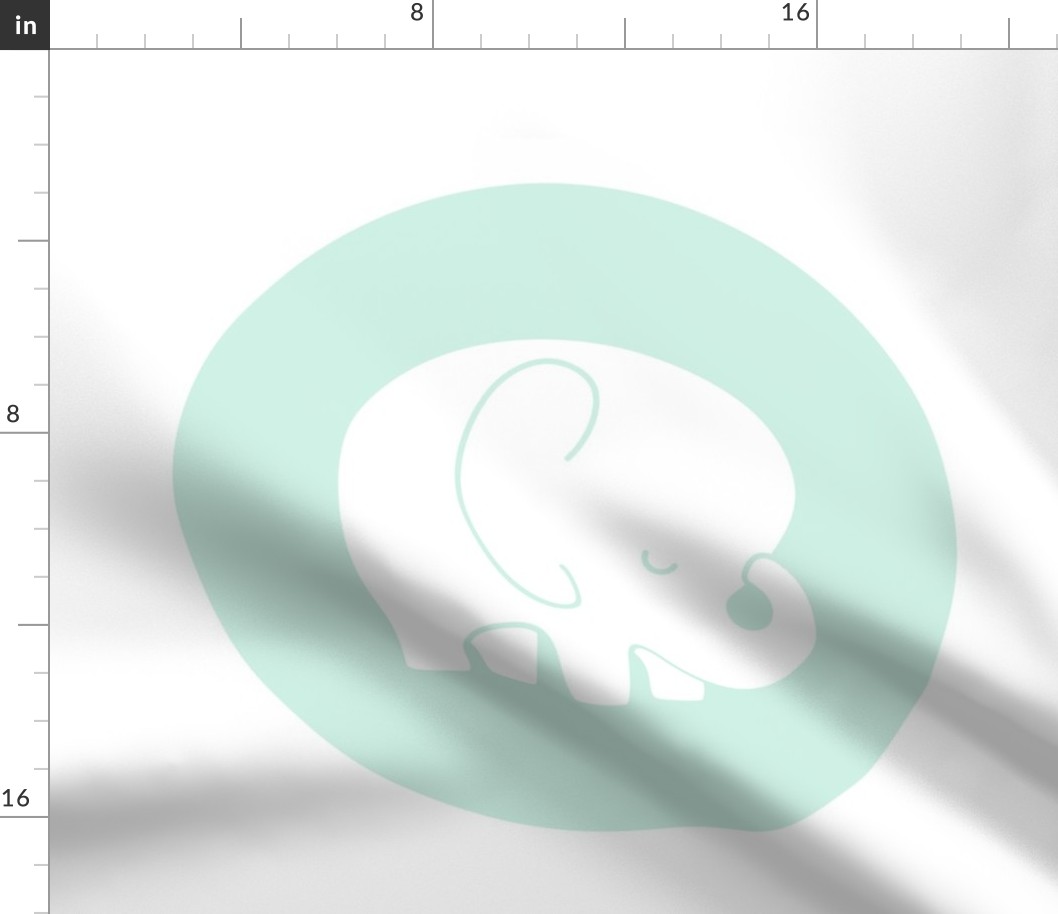 sleepy elephant mint light mod baby » plush + pillows // fat quarter