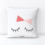 miss sleepy eyes coral pink hair bows mod baby » plush + pillows // fat quarter