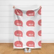 hello speech bubble coral mod baby » plush + pillows // fat quarter