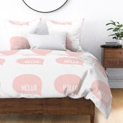 hello speech bubble coral light mod baby » plush + pillows // fat quarter