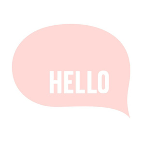 hello speech bubble coral light mod baby » plush + pillows // fat quarter