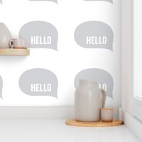 hello speech bubble grey mod baby » plush + pillows // fat quarter