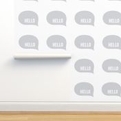 hello speech bubble grey mod baby » plush + pillows // fat quarter