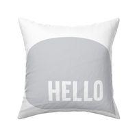 hello speech bubble grey mod baby » plush + pillows // fat quarter