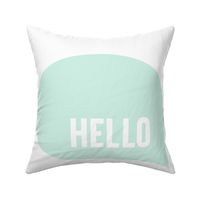 hello speech bubble mint light mod baby » plush + pillows // fat quarter