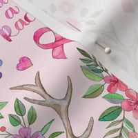 Save a Rack - antlers and watercolor flowers on pink