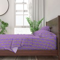 Whimsical Wayward Stripes in Lime Green on Purple