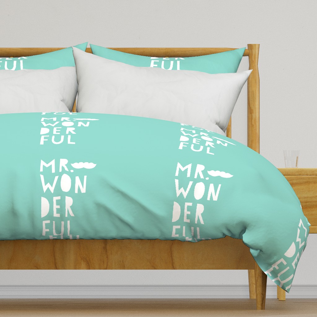 mr. wonderful white on mint mod baby » plush + pillows // fat quarter