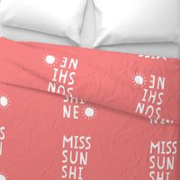 miss sunshine white on coral mod baby » plush + pillows // fat quarter