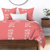 miss sunshine white on coral mod baby » plush + pillows // fat quarter