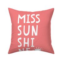 miss sunshine white on coral mod baby » plush + pillows // fat quarter