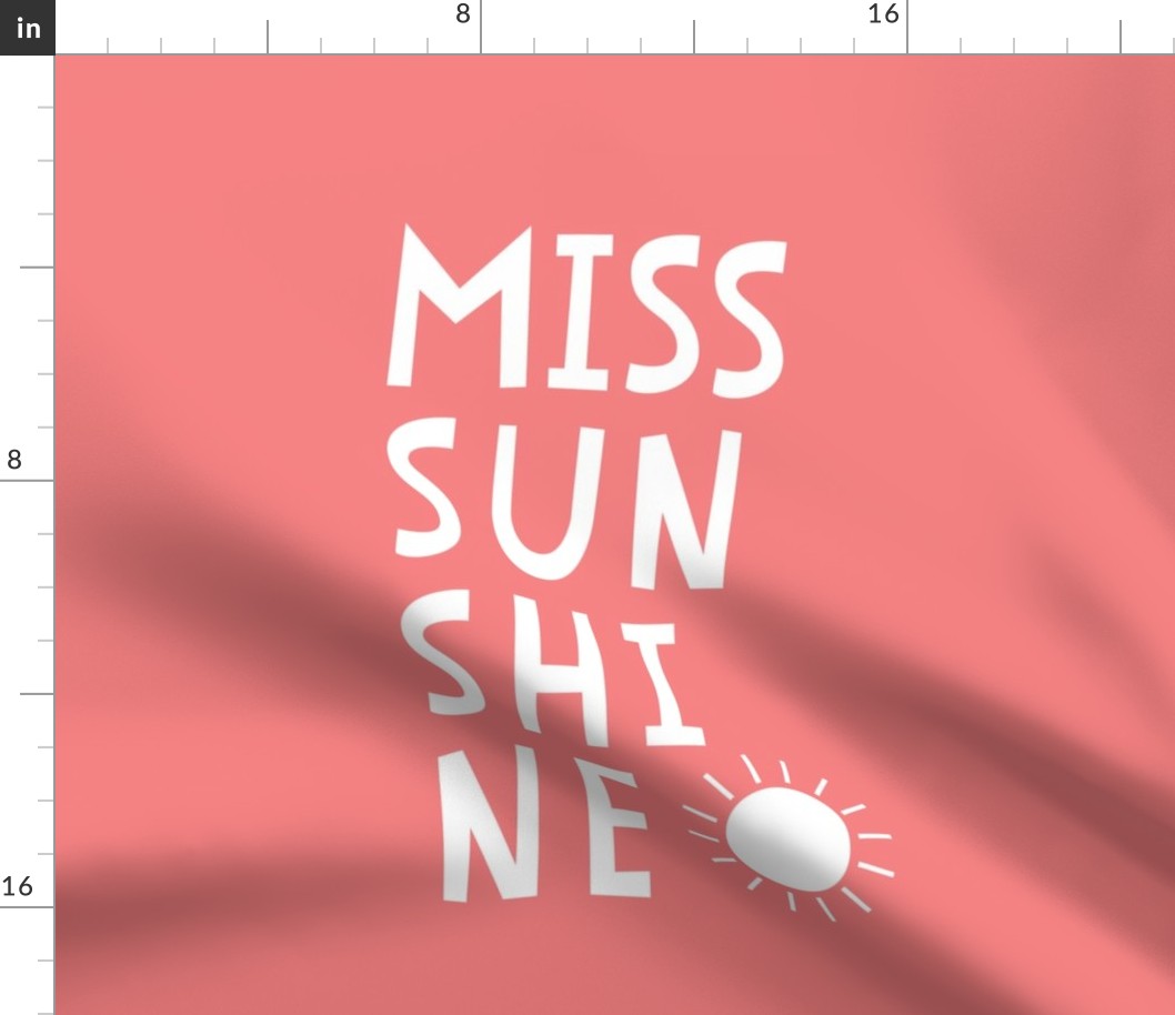 miss sunshine white on coral mod baby » plush + pillows // fat quarter