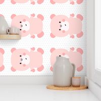 bear coral front mod baby » plush + pillows // fat quarter