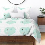 bird mint front mod baby » plush + pillows // fat quarter