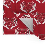 christmas lights on antlers || holiday red