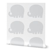 elephant grey back mod baby » plush + pillows // fat quarter