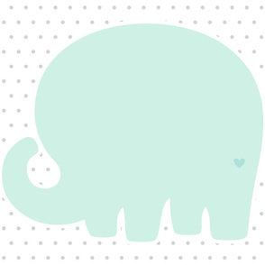 elephant mint back mod baby » plush + pillows // fat quarter