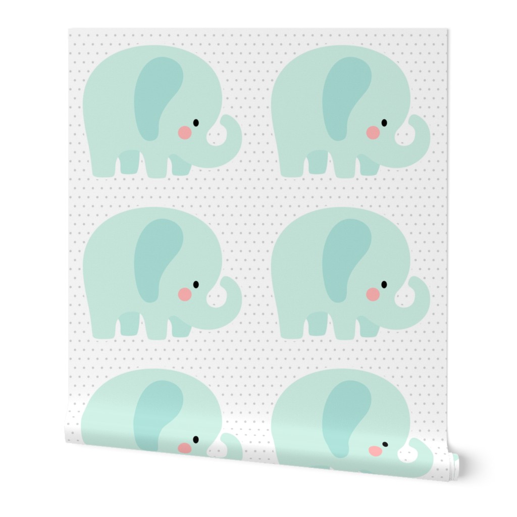 elephant mint front mod baby » plush + pillows // fat quarter