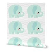 elephant mint front mod baby » plush + pillows // fat quarter