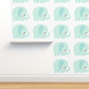 elephant mint front mod baby » plush + pillows // fat quarter