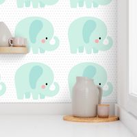 elephant mint front mod baby » plush + pillows // fat quarter