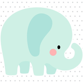 elephant mint front mod baby » plush + pillows // fat quarter