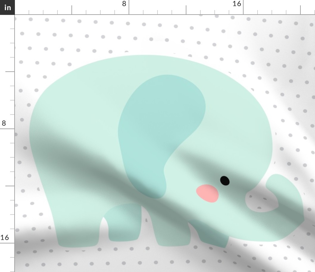 elephant mint front mod baby » plush + pillows // fat quarter